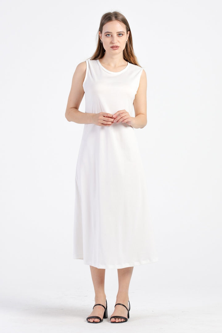 MDS Women Petticoat Lined Dress - White - Schorndorf