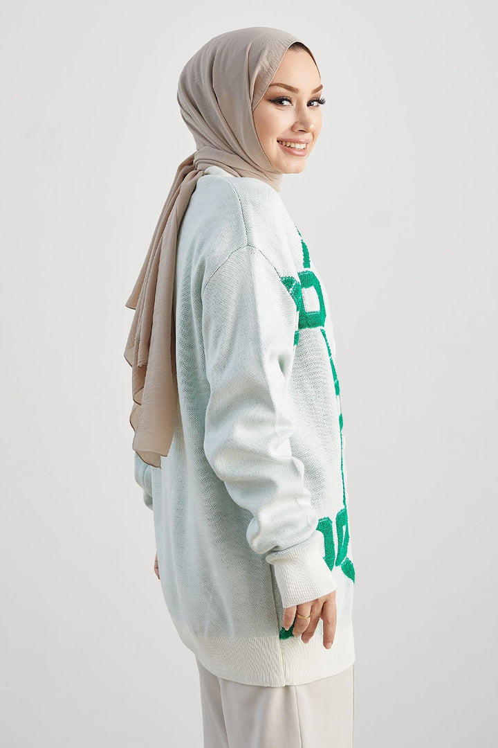 MDS Women Lenora Patterned Cardigan - White - Rincón de la Victoria