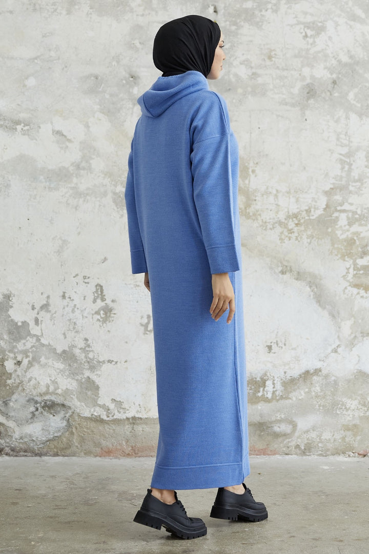 MDS Women Ivona Hooded Knit Dress - Blue - Leipzig