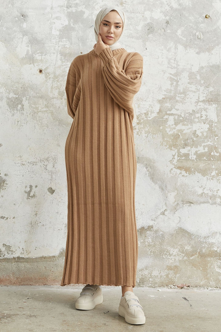 MDS Women Lovisa Ribbed Knit Dress - Camel - Caen