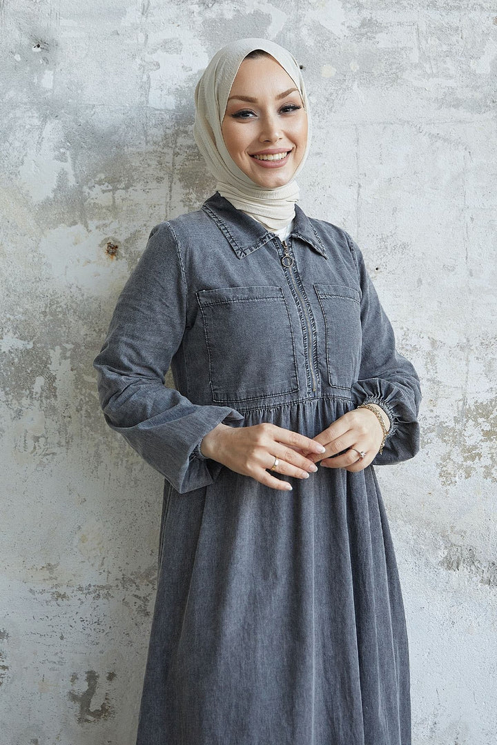 MDS Women Daniel Double Pocket Denim Dress - Gray - Yajalón