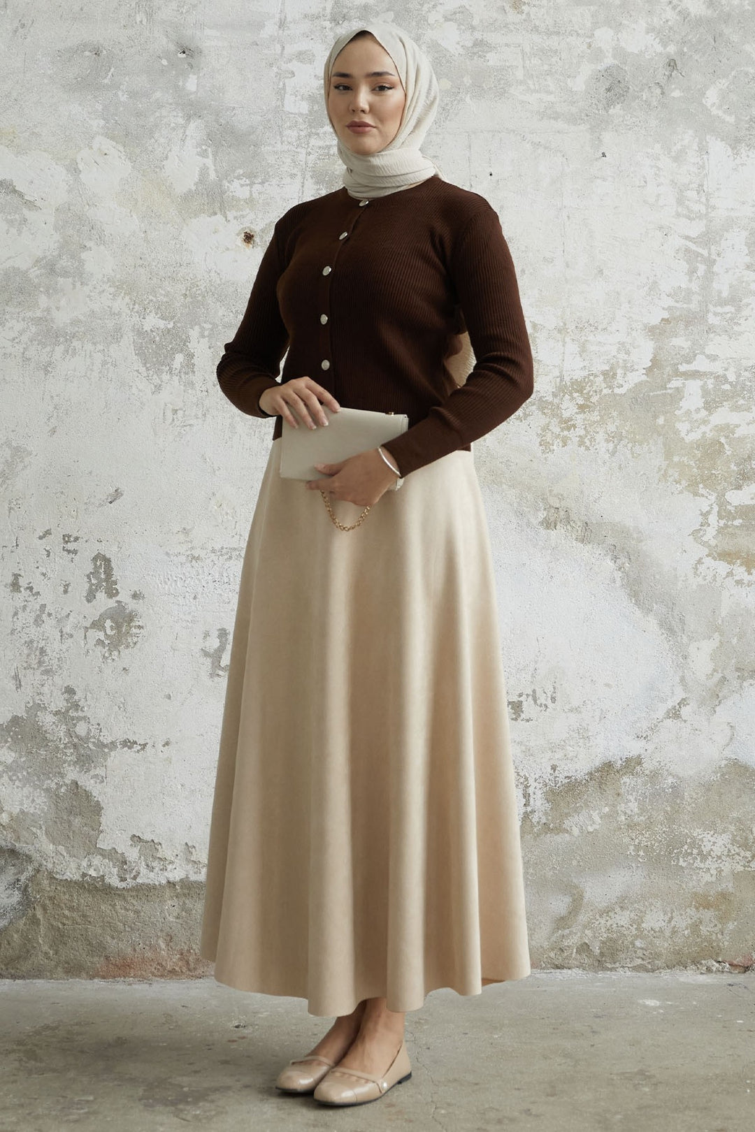 MDS Women Elisha Suede Skirt - Stone - Wenatchee