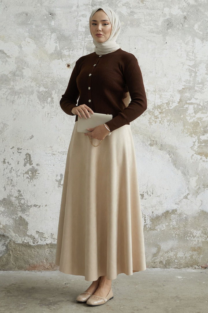 MDS Women Elisha Suede Skirt - Stone - Wenatchee