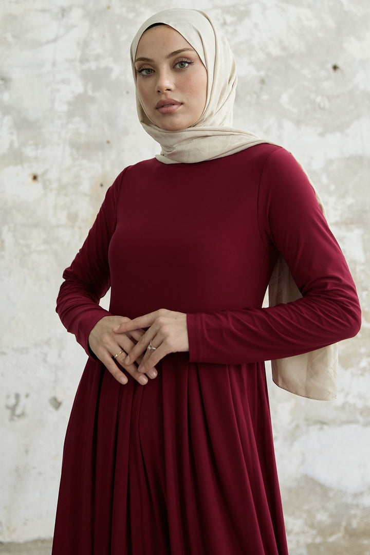 MDS Women Sandy Hat Dress - Burgundy - Apache Junction