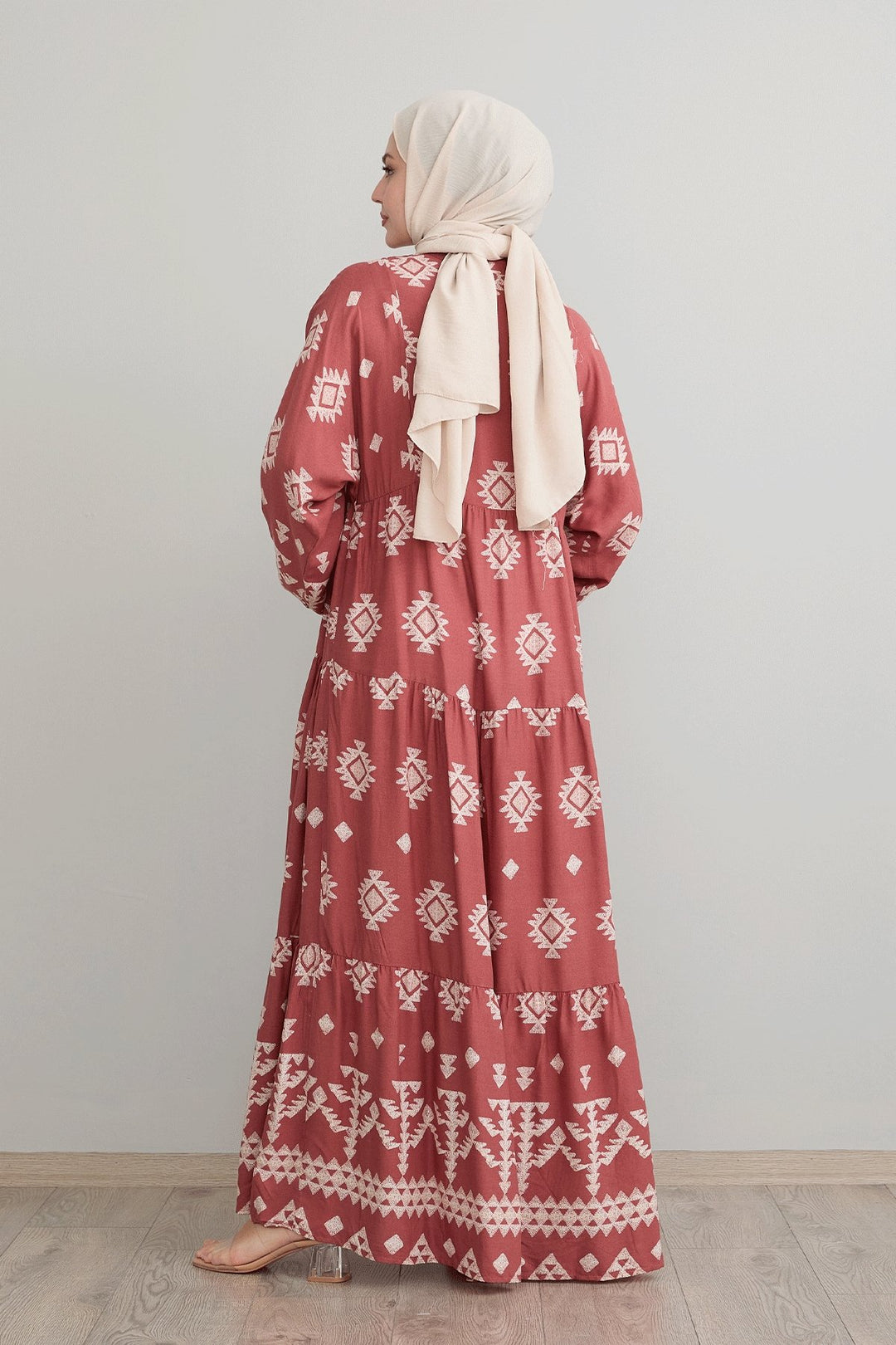 MDS Women Ethnic Casual Salmon Viscose Dress - Krems an der Donau