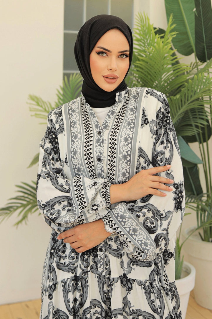 MDS Women Marbled Loose Black Viscose Dress - Nuevo Casas Grandes