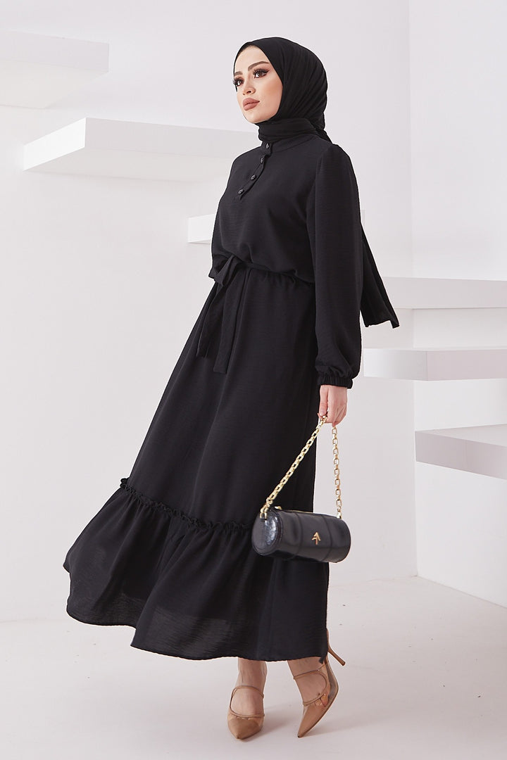 MDS Women Meyra Buttoned A-line Dress - Black - Gainesville