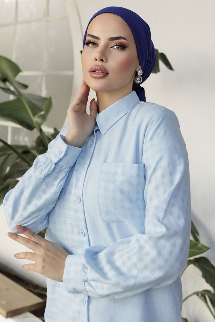 MDS Women Movra Petite Detail Shirt Set - Baby Blue - Ferizaj