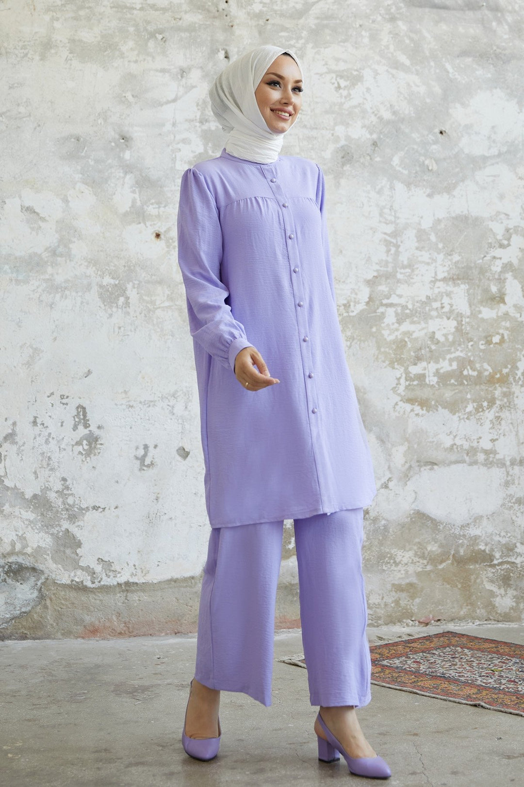 MDS Women Arfa Ayrobin Buttoned Casual Suit - Lilac - Tübingen