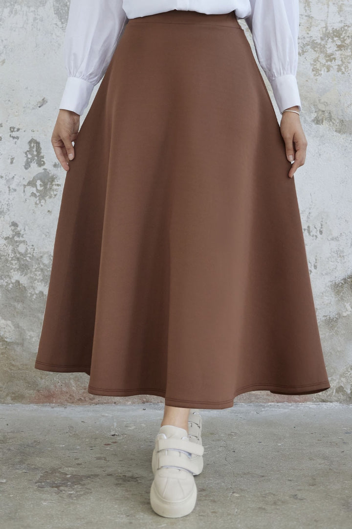 MDS Women Elly Scuba Skirt - Brown - Lawrence