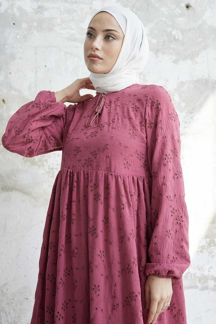 MDS Women Tasseled Embroidered Dress - Fuchsia - Lubny