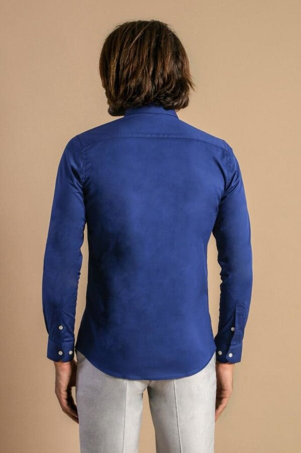 WSS Indigo Blue Slim Fit Men's Shirt  - Manhattan Beach