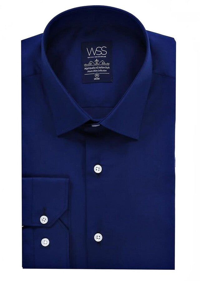 WSS Indigo Blue Slim Fit Men's Shirt  - Manhattan Beach