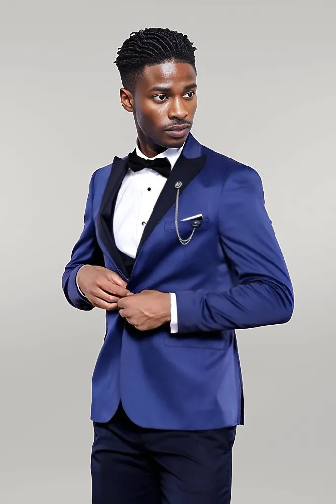 WSS Indigo Blue Wedding Suit for Men  - Singen