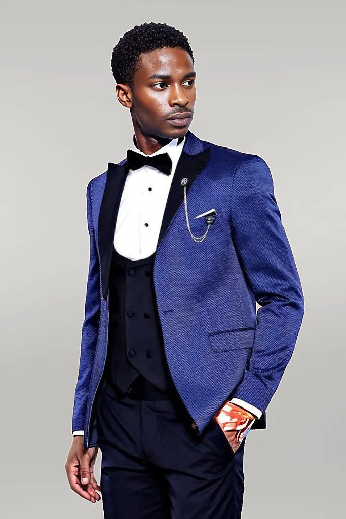 WSS Indigo Blue Wedding Suit for Men  - Singen
