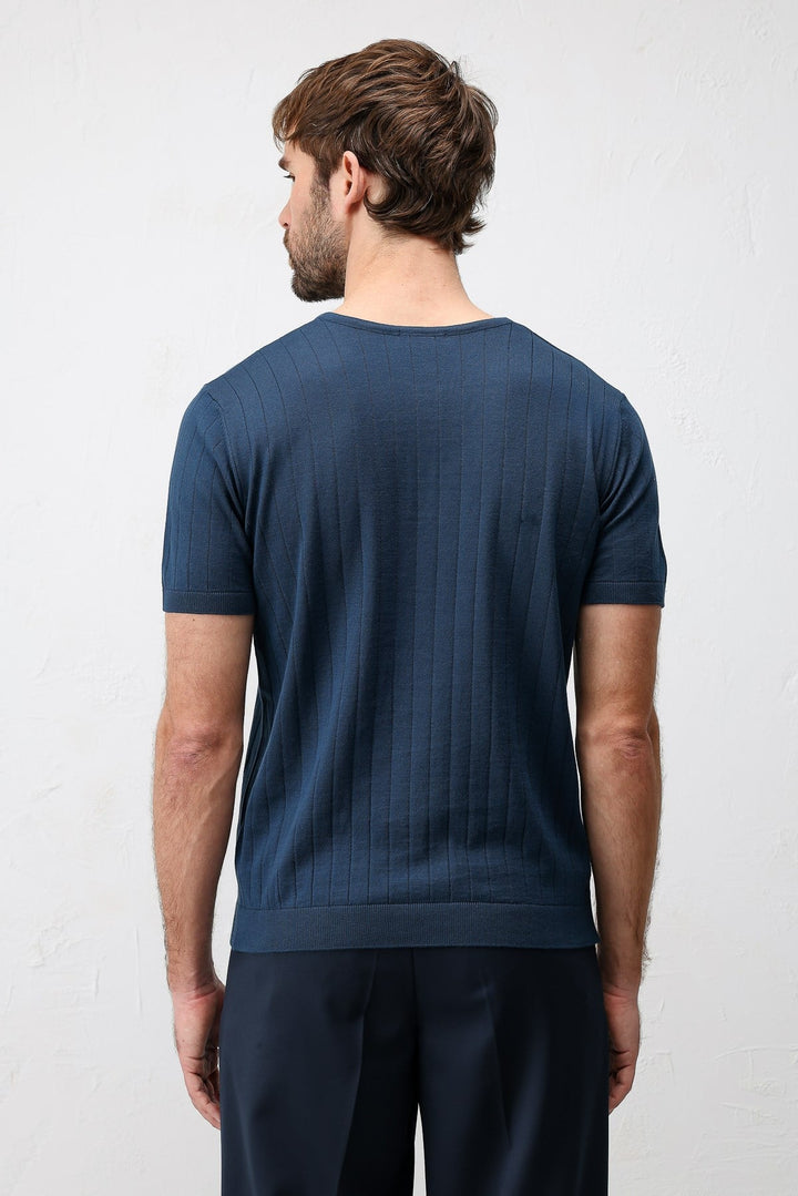 ANT Antioch İndigo Dokulu Erkek Triko T-Shirt - Meadow Woods