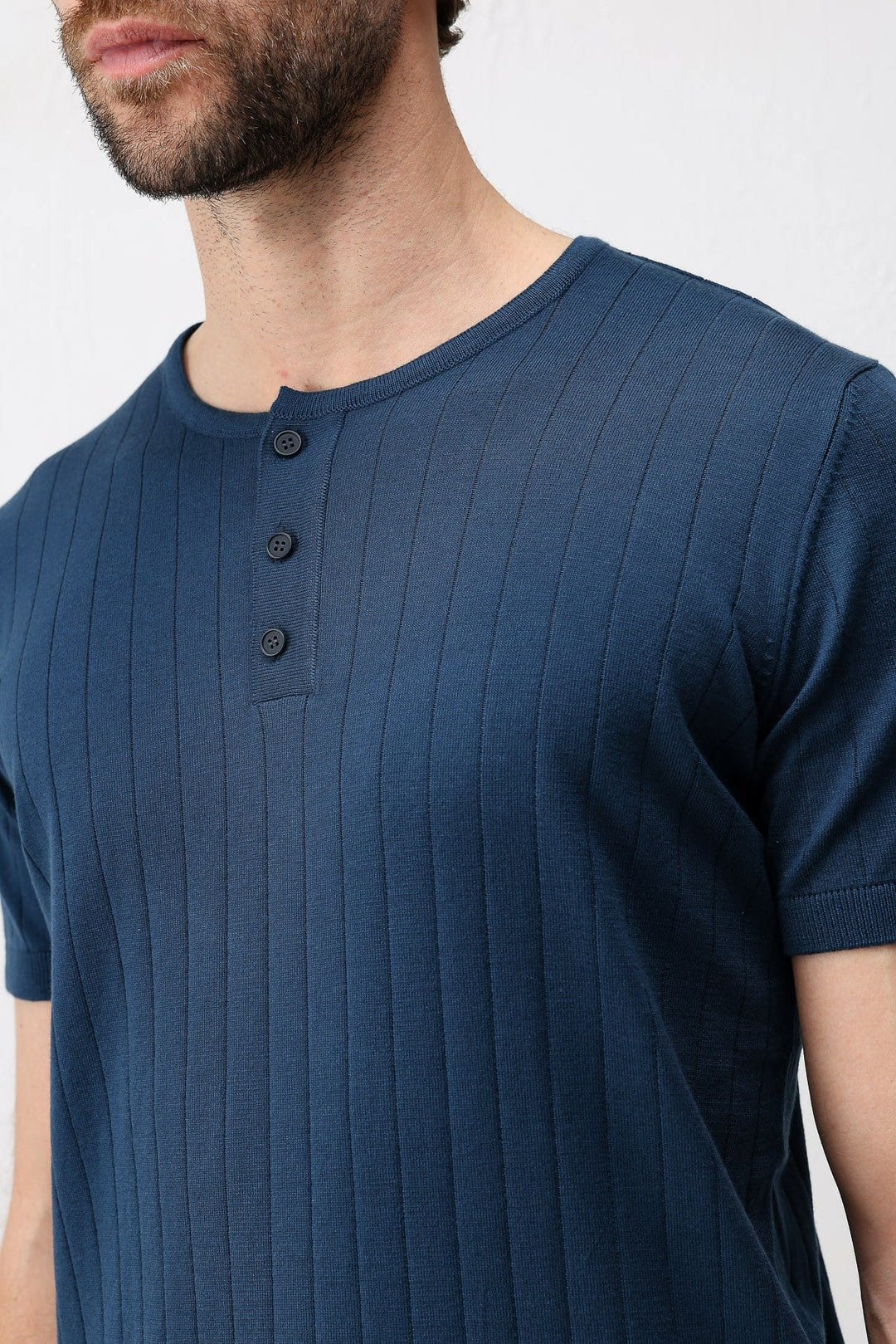 ANT Antioch İndigo Dokulu Erkek Triko T-Shirt - Meadow Woods