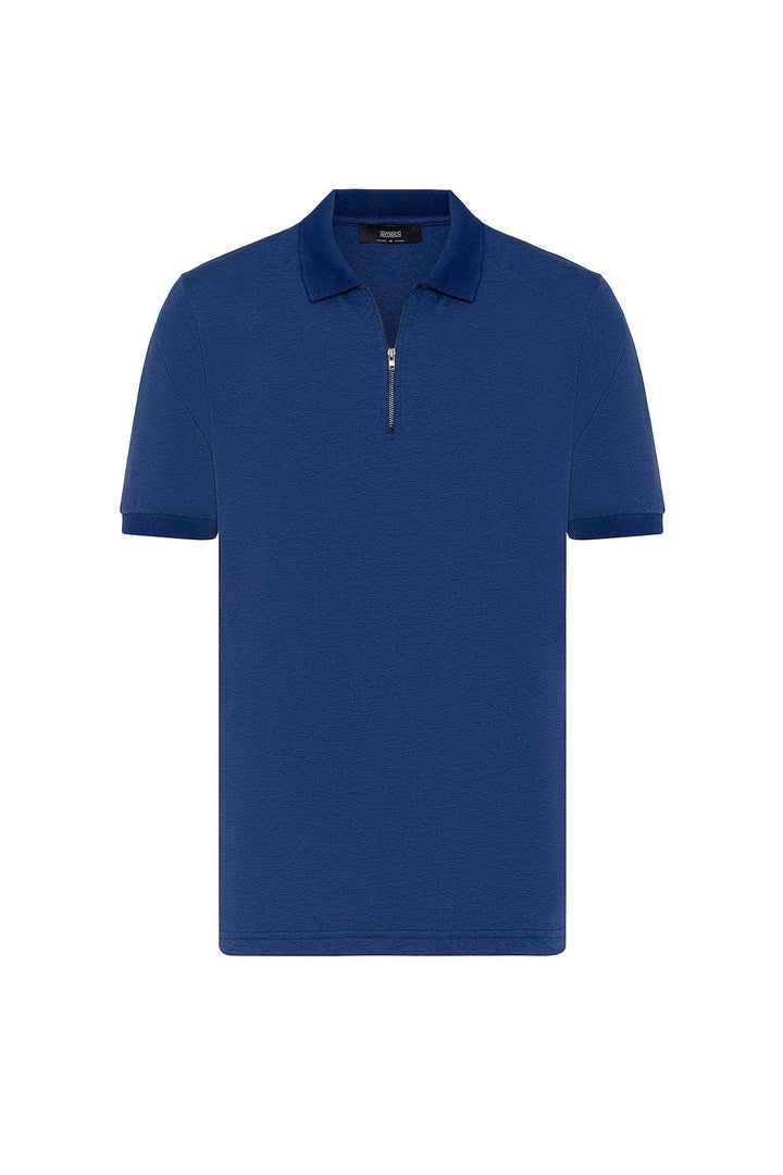 ANT Antioch Indigo Zippered Regular Fit Men's T-Shirt - Silver Spring