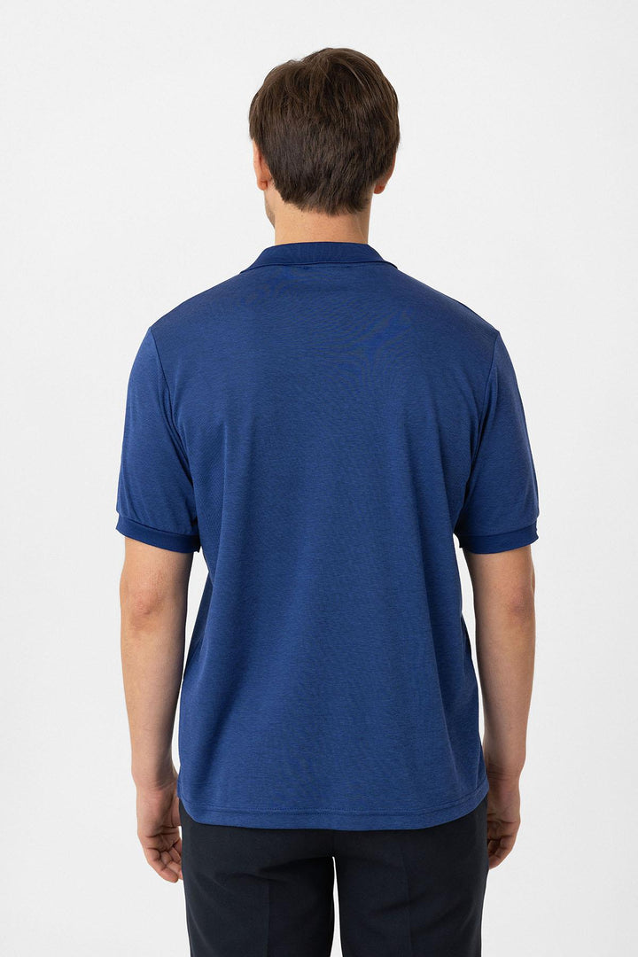 ANT Antioch Indigo Zippered Regular Fit Men's T-Shirt - Silver Spring