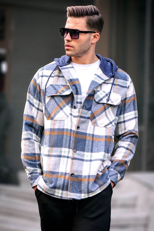 MDX Indigo Hooded Checkered Lumberjack Shirt 5577 - Douglasville