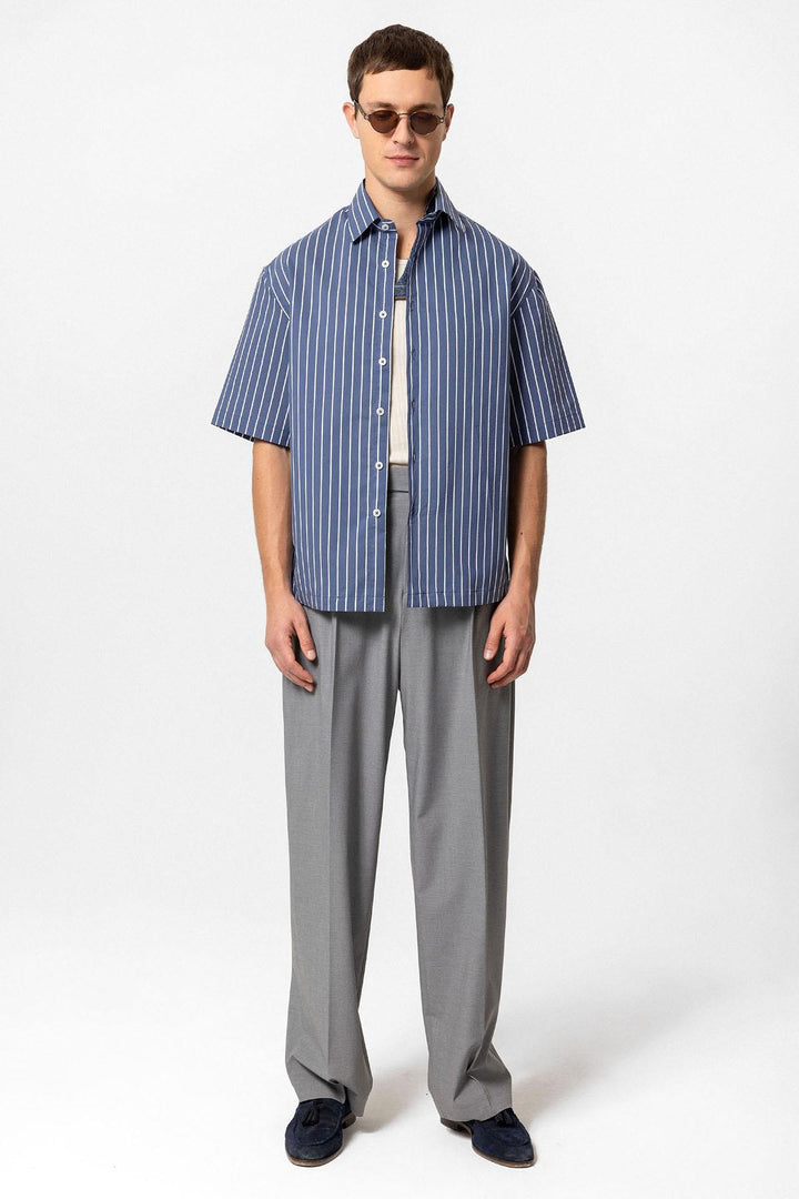 ANT Oversized Short Sleeve Striped Men's Shirt - Friedrichshafen