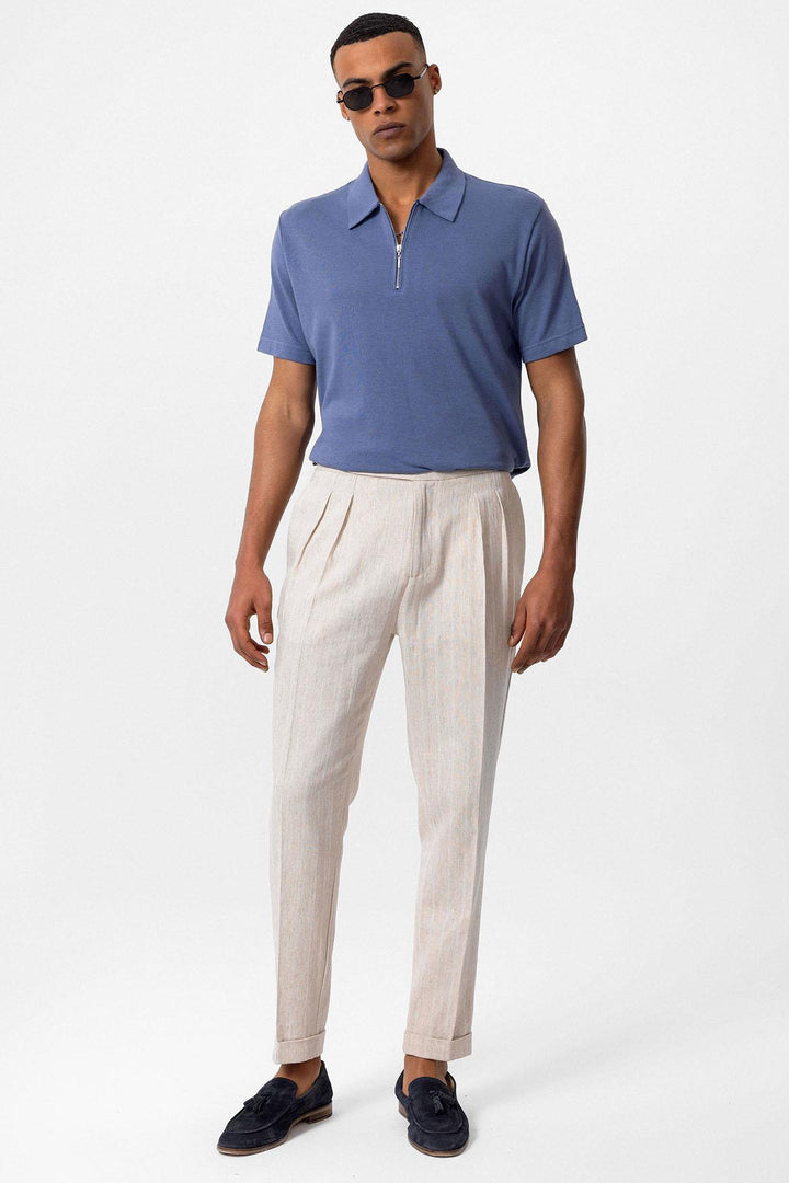 ANT Polo Neck Zippered Men's T-Shirt - Borken