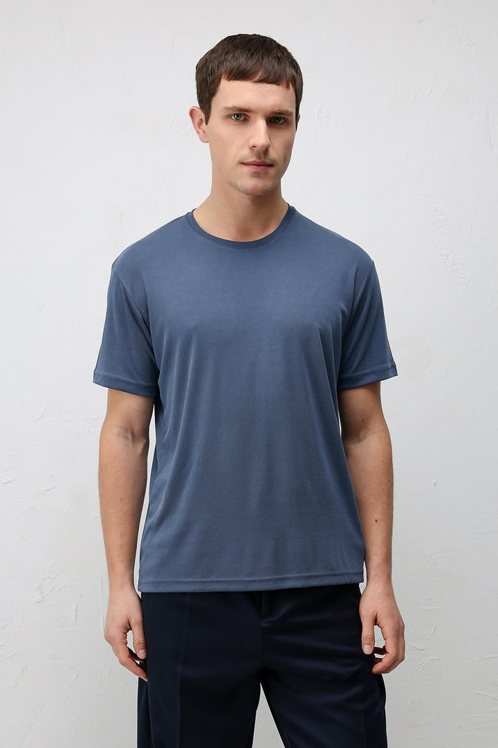 ANT Antioch İndigo Premium Dokulu Erkek T-Shirt - Coppell