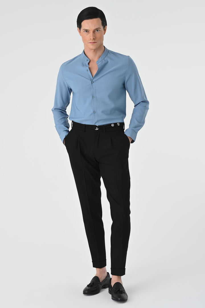 ANT Antioch Indigo Regular Fit Mandarin Collar Men's Shirt - Collierville
