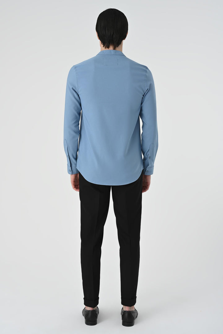 ANT Antioch Indigo Regular Fit Mandarin Collar Men's Shirt - Neunkirchen