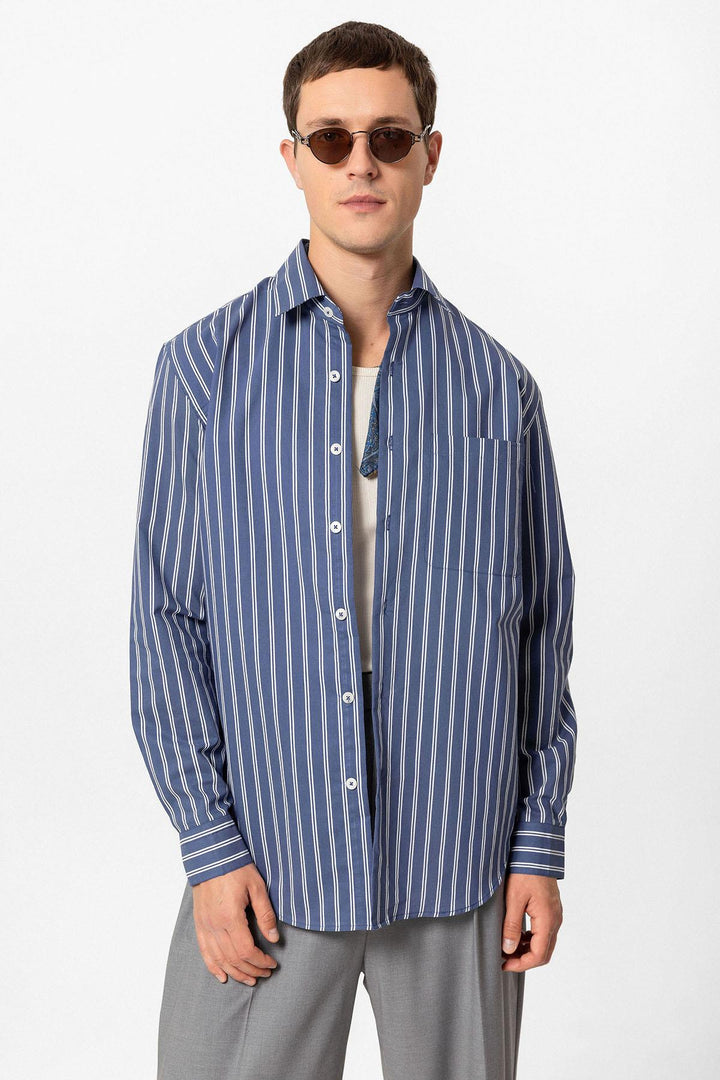 ANT Regular Fit Long Sleeve Striped Men's Shirt - Rockville