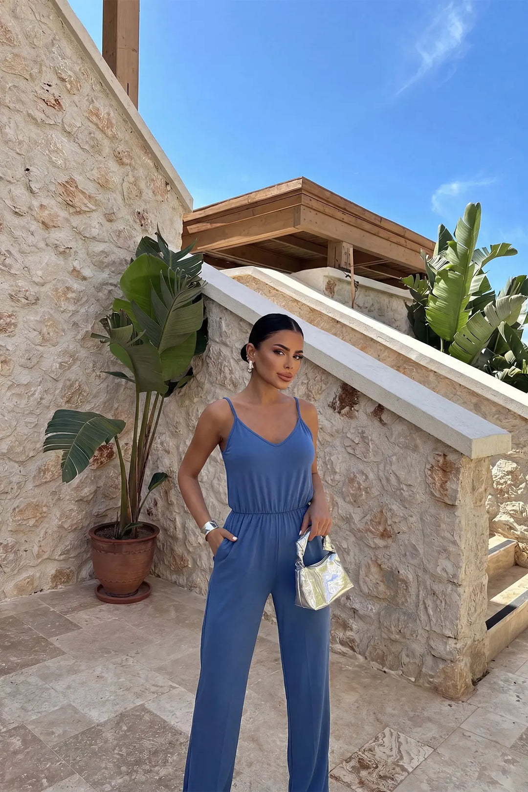 EYY Women Indigo Strappy Jumpsuit - Preston