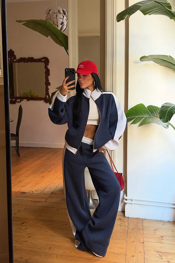 EYY Women Indigo Tracksuit Set with Zipper Detail - Maisons-Alfort