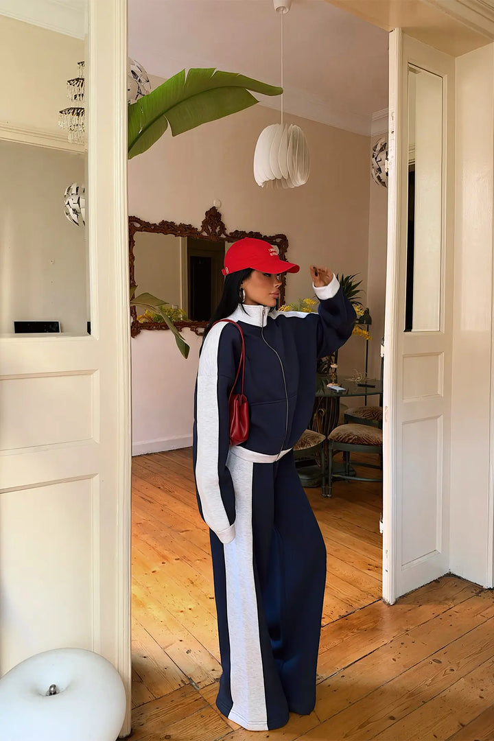 EYY Women Indigo Tracksuit Set with Zipper Detail - Maisons-Alfort
