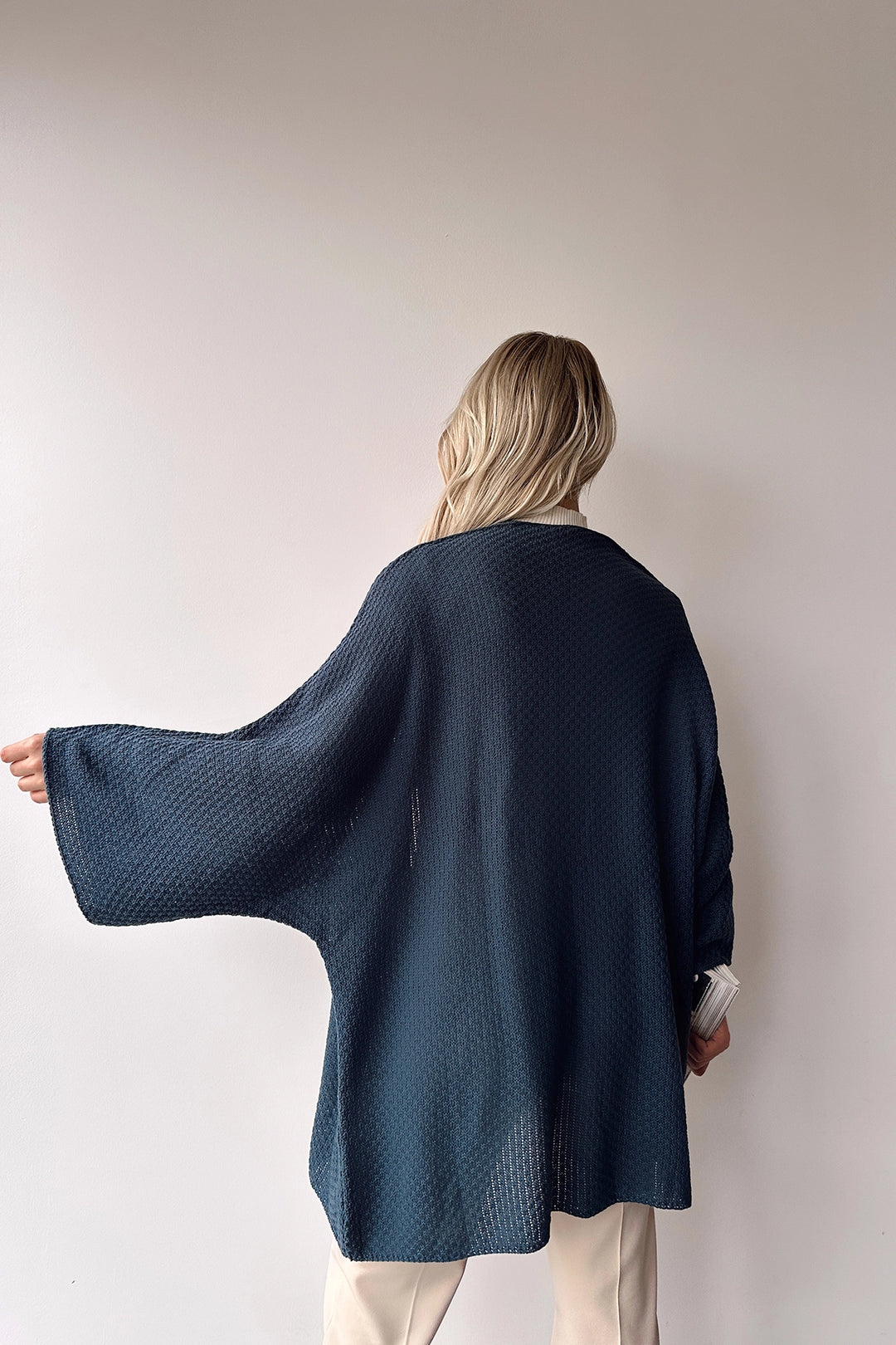 Indigo Batwing Loose Knit Cardigan BC231018 - Toulon