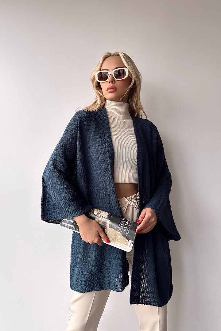 Indigo Batwing Loose Knit Cardigan BC231018 - Toulon