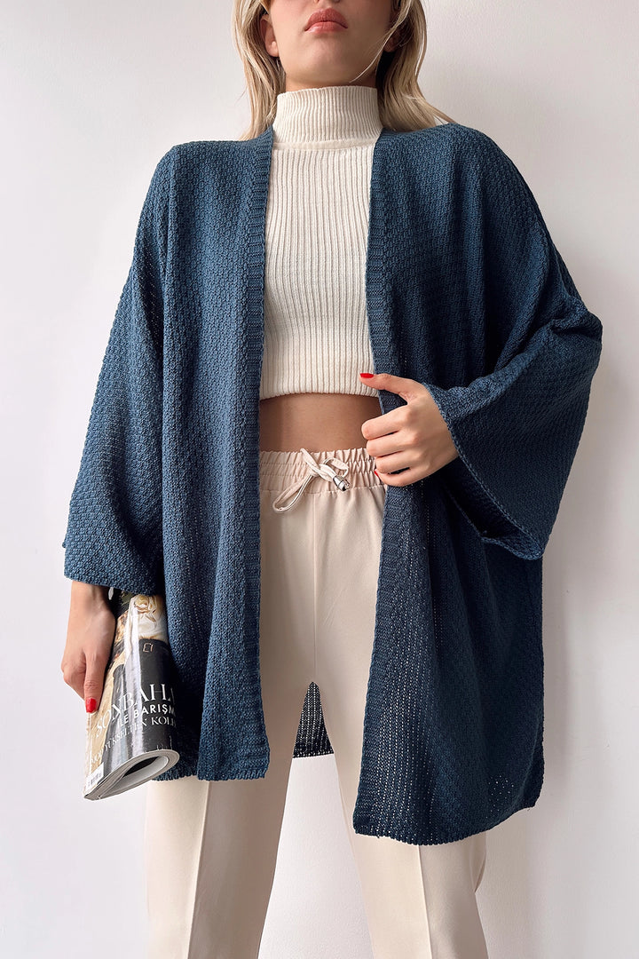 Indigo Batwing Loose Knit Cardigan BC231018 - Toulon