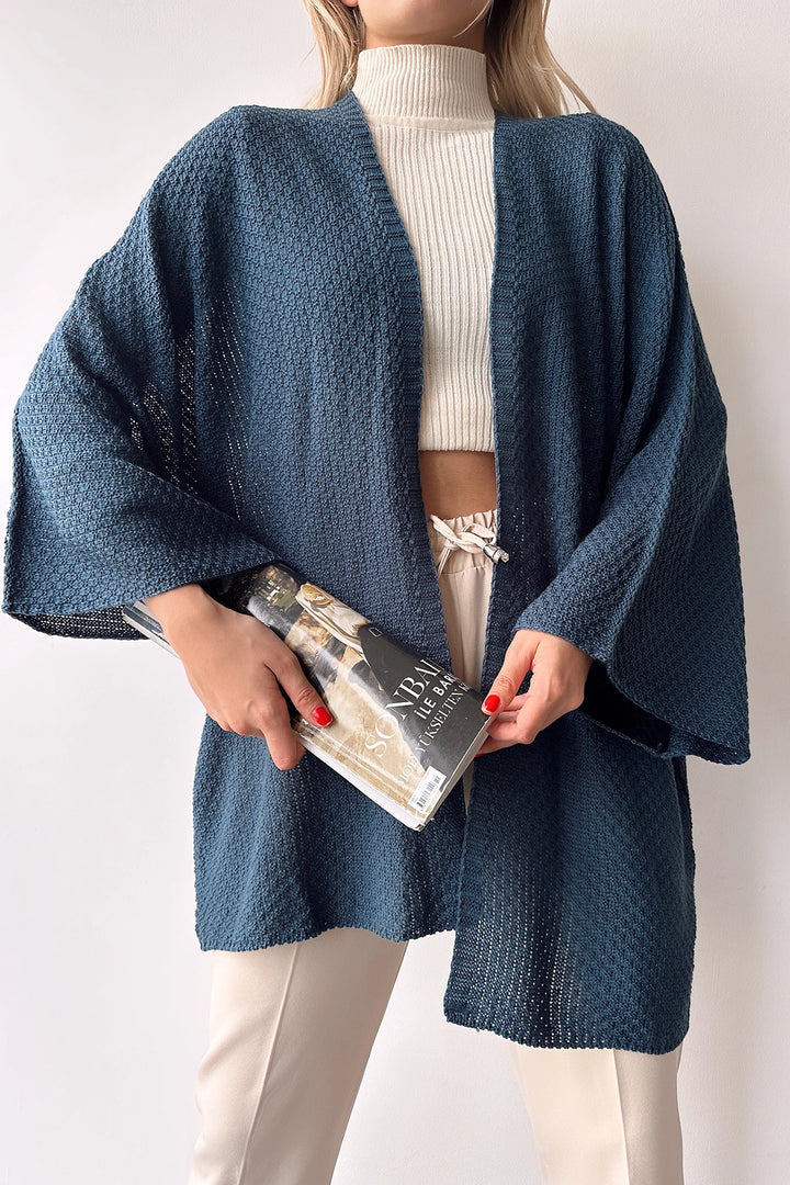 Indigo Batwing Loose Knit Cardigan BC231018 - Toulon