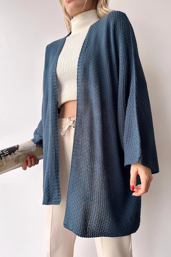 Indigo Batwing Loose Knit Cardigan BC231018 - Toulon
