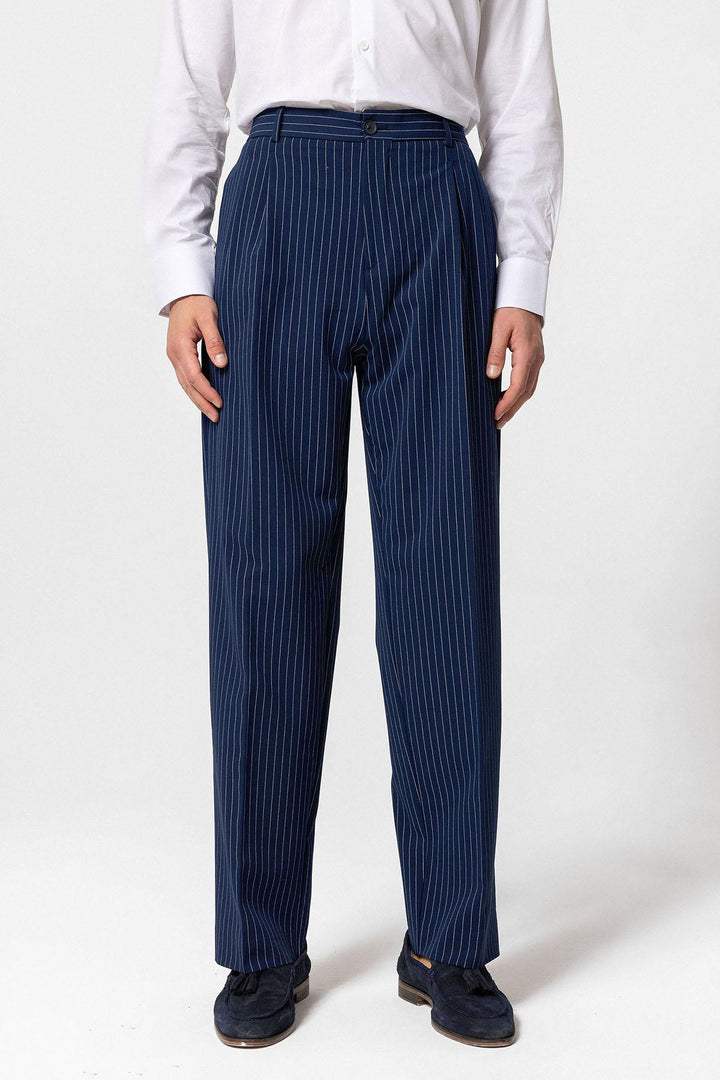 ANT Antioch Indigo High Waist Relax Fit Striped Men's Pants - Johnson City