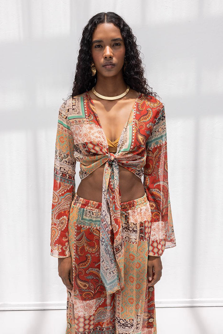 BSL Women Spanish Sleeve Tie Blouse - Bitterfeld