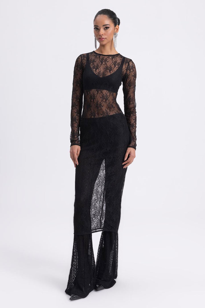 BSL Women Flare Leg Lace Trousers - Kleve