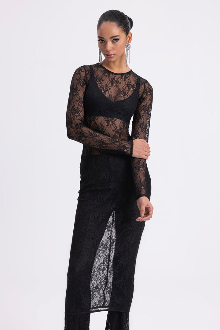 BSL Women Flare Leg Lace Trousers - Kleve