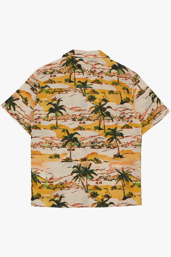 BRE Jack Lions Boys' Shirt Nature Themed with Palm Tree Pattern 104 Years, Mixed Color - Clay