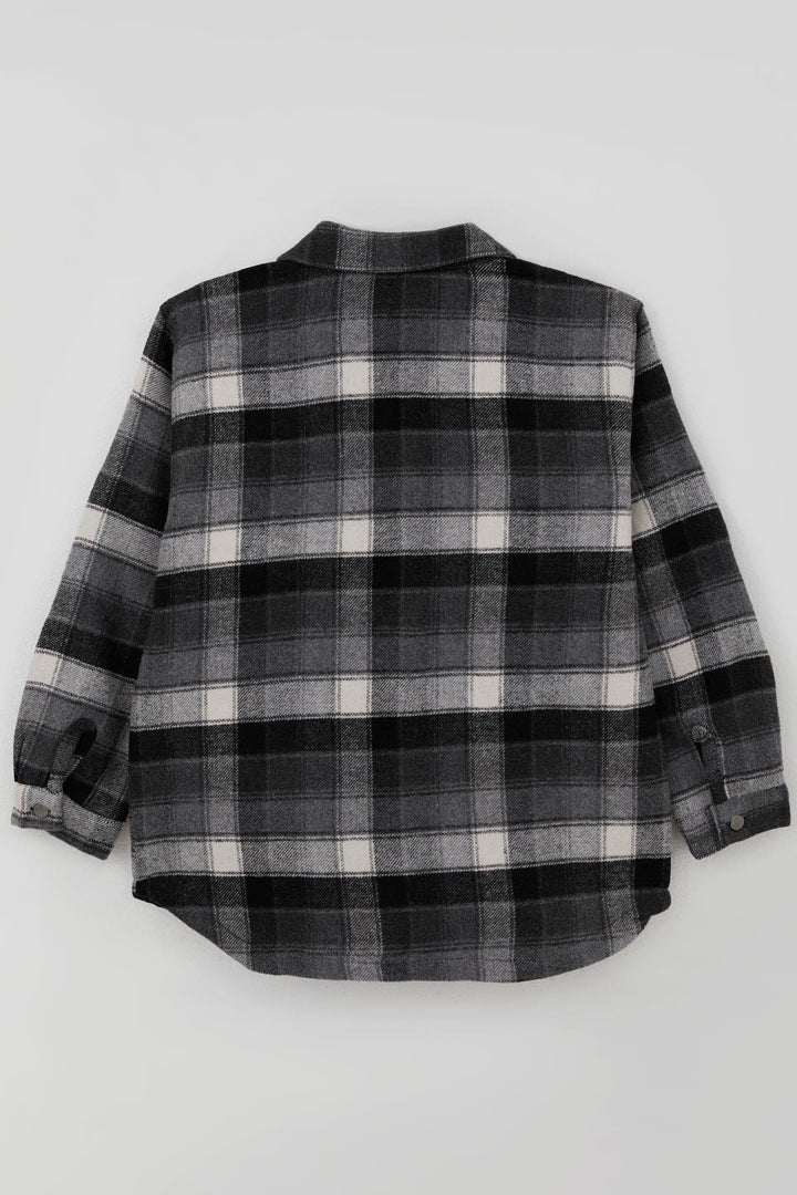 BRE Jack Lions Boys' Jacket with Checkered Pattern, Buttoned Pockets, 104 Years, Grey - Meriden