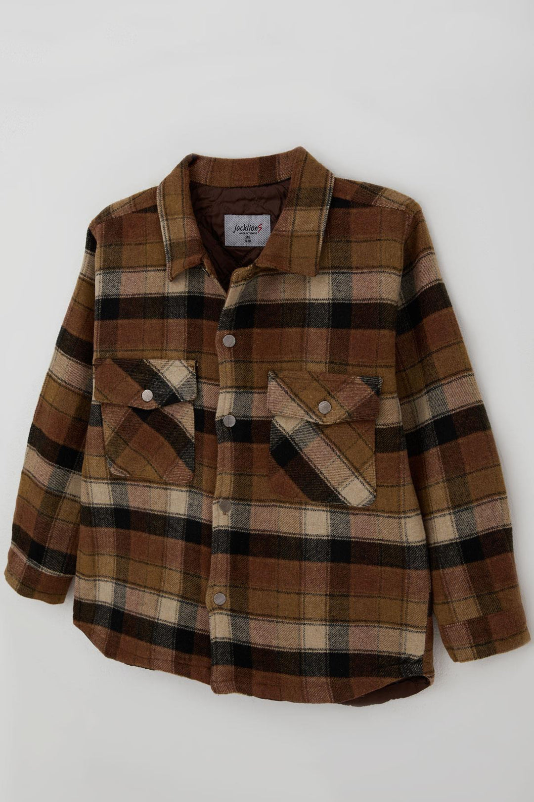 BRE Jack Lions Erkek Çocuk Mont Ekose Desenli Düğmeli Cepli 104 Yaş, Kahverengi - Hendersonville