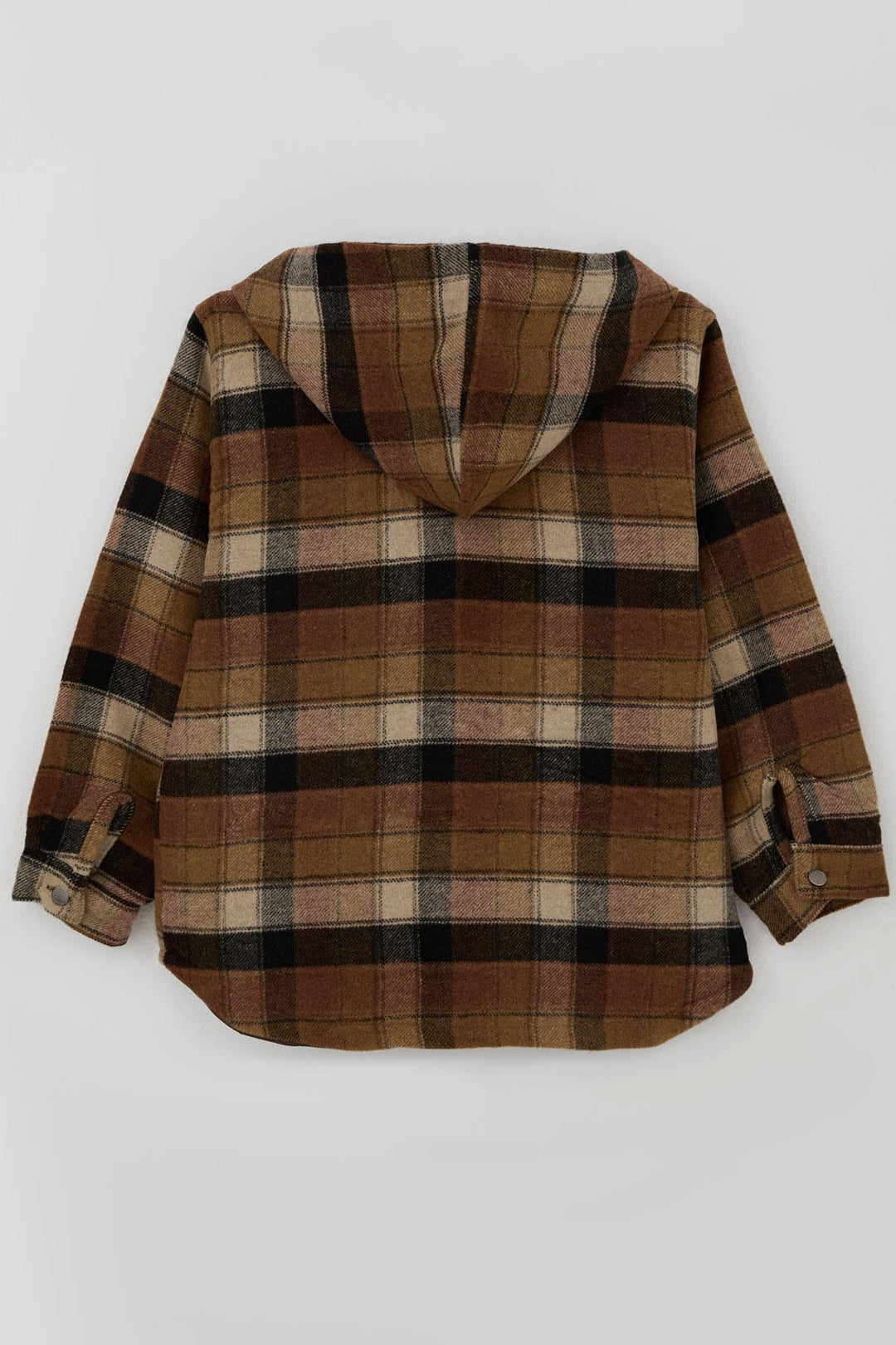 BRE Jack Lions Boys' Jacket Plaid Patterned Hooded Buttoned 5-9 Years, Mixed Color - Everett