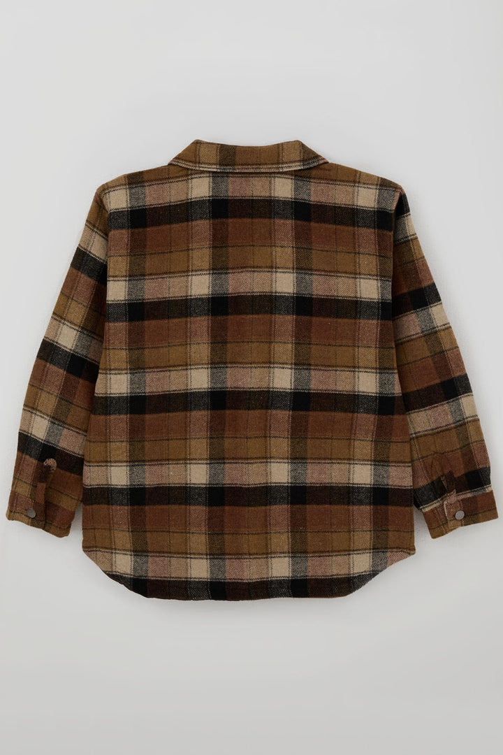BRE Jack Lions Erkek Çocuk Mont Ekose Desenli Düğmeli Cepli 104 Yaş, Kahverengi - Hendersonville