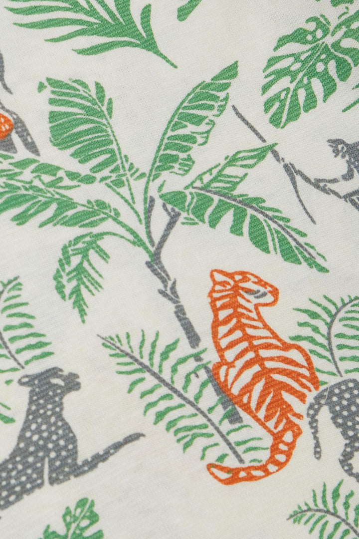 BRE Jack Lions Boys' T-shirt Forest Themed Animal Patterned 54 Years, Ecru - Lodi
