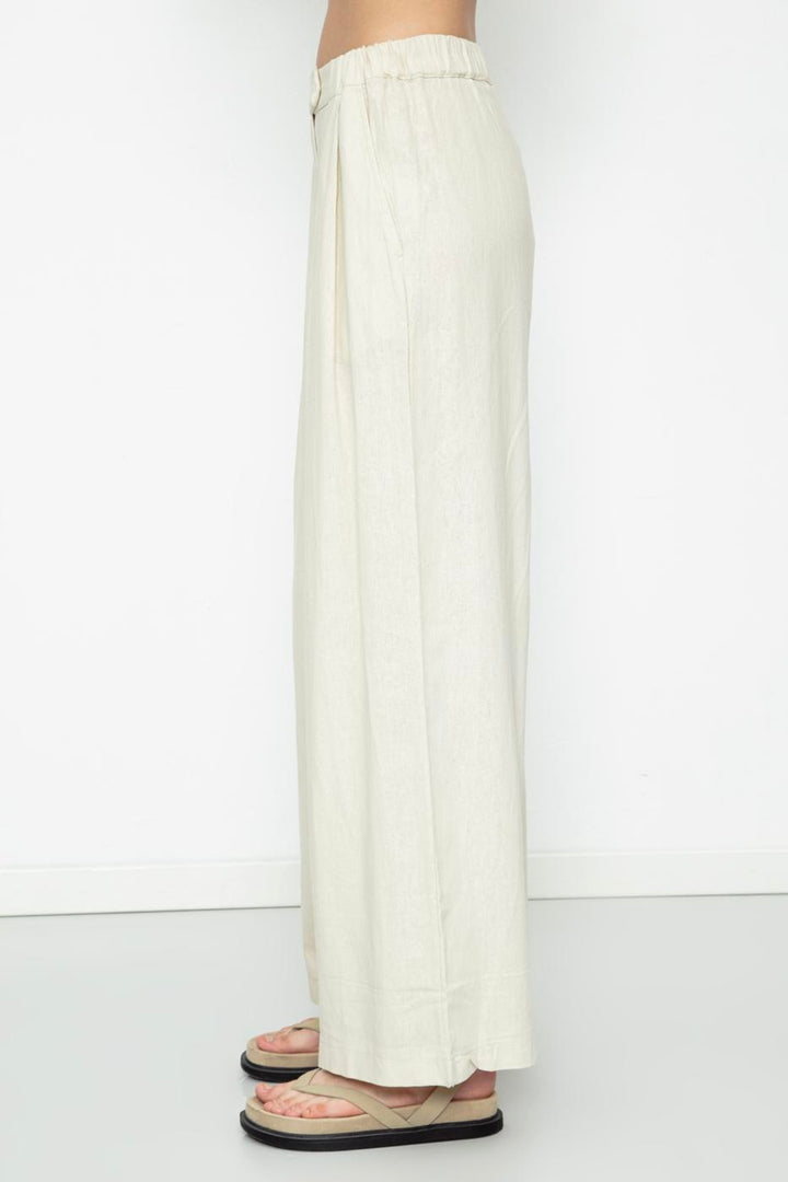 BSL Women Linen Blend Pleated Loose Trousers - Anaheim
