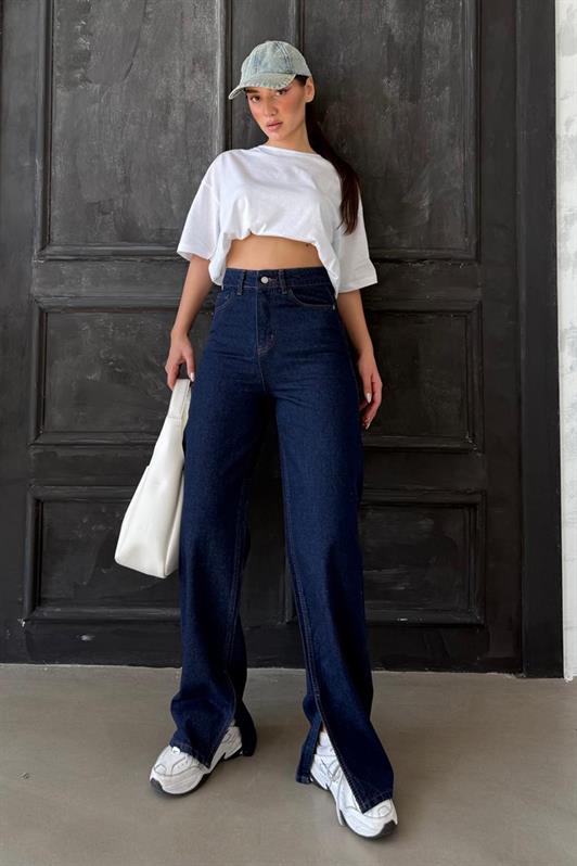 MDX Dark Blue High Waisted Slit Women's Jeans MG1384 - El Paso